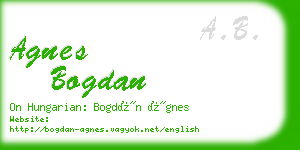agnes bogdan business card
